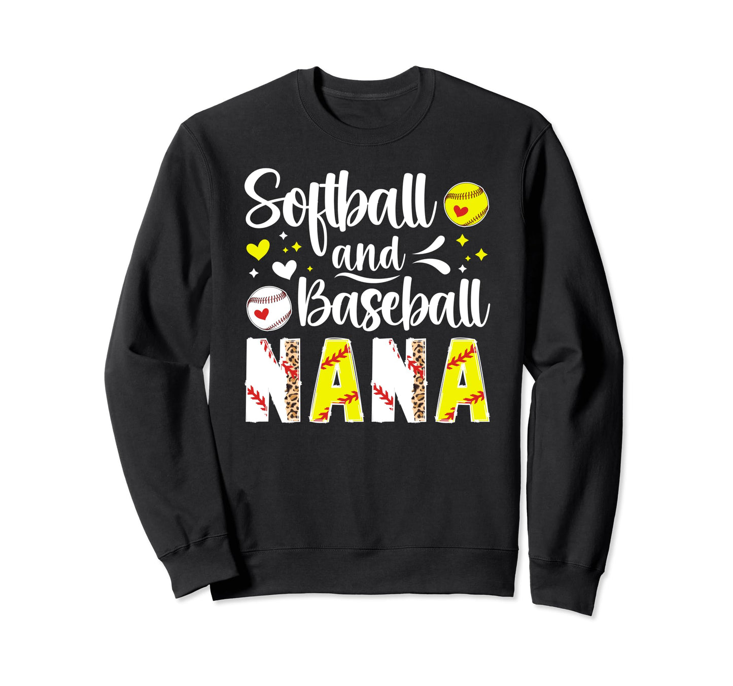 Softball Baseball Nana Grandma Sweatshirt - Aesthetic Graphic Men Women - T-Shirt, Sweatshirt, Hoodie