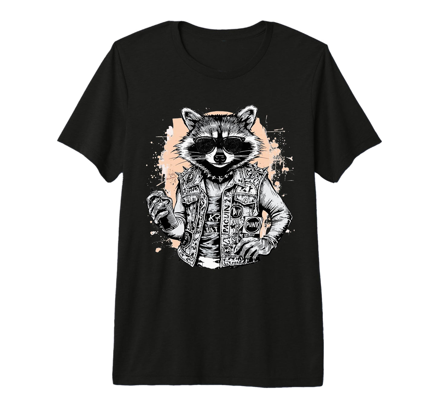 Grunge Rock Trash Panda Punk T-Shirt - Fun Novelty Design for Adults - T-Shirt, Sweatshirt, Hoodie