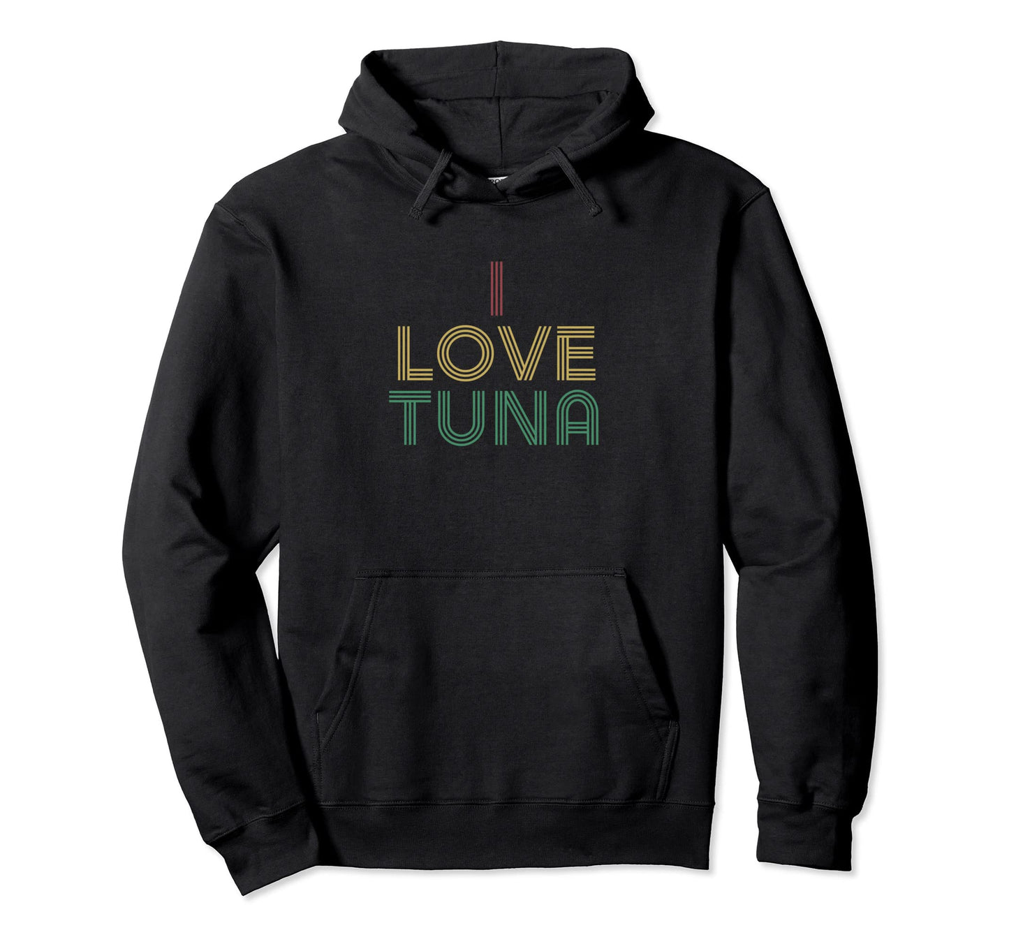 I Love Tuna Distressed 70S Hoodie - Aesthetic Graphic for Adults - T-Shirt, Sweatshirt, Hoodie