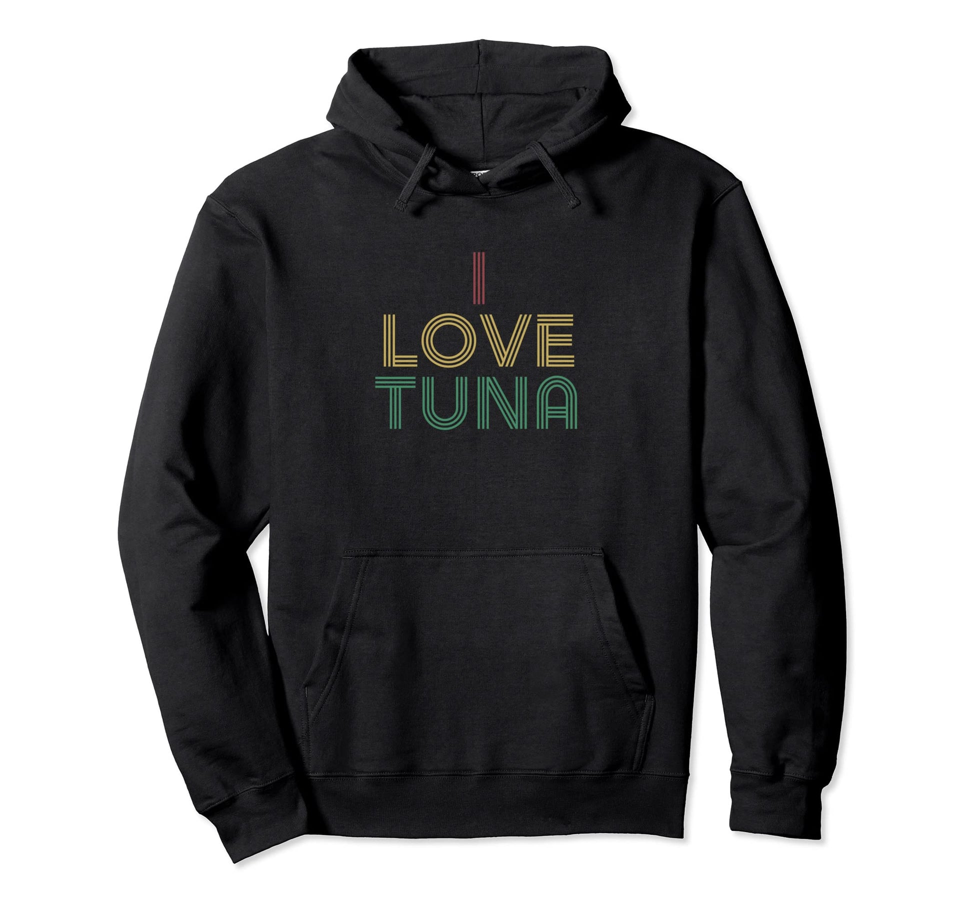 I Love Tuna Distressed 70S Hoodie - Aesthetic Graphic for Adults - T-Shirt, Sweatshirt, Hoodie