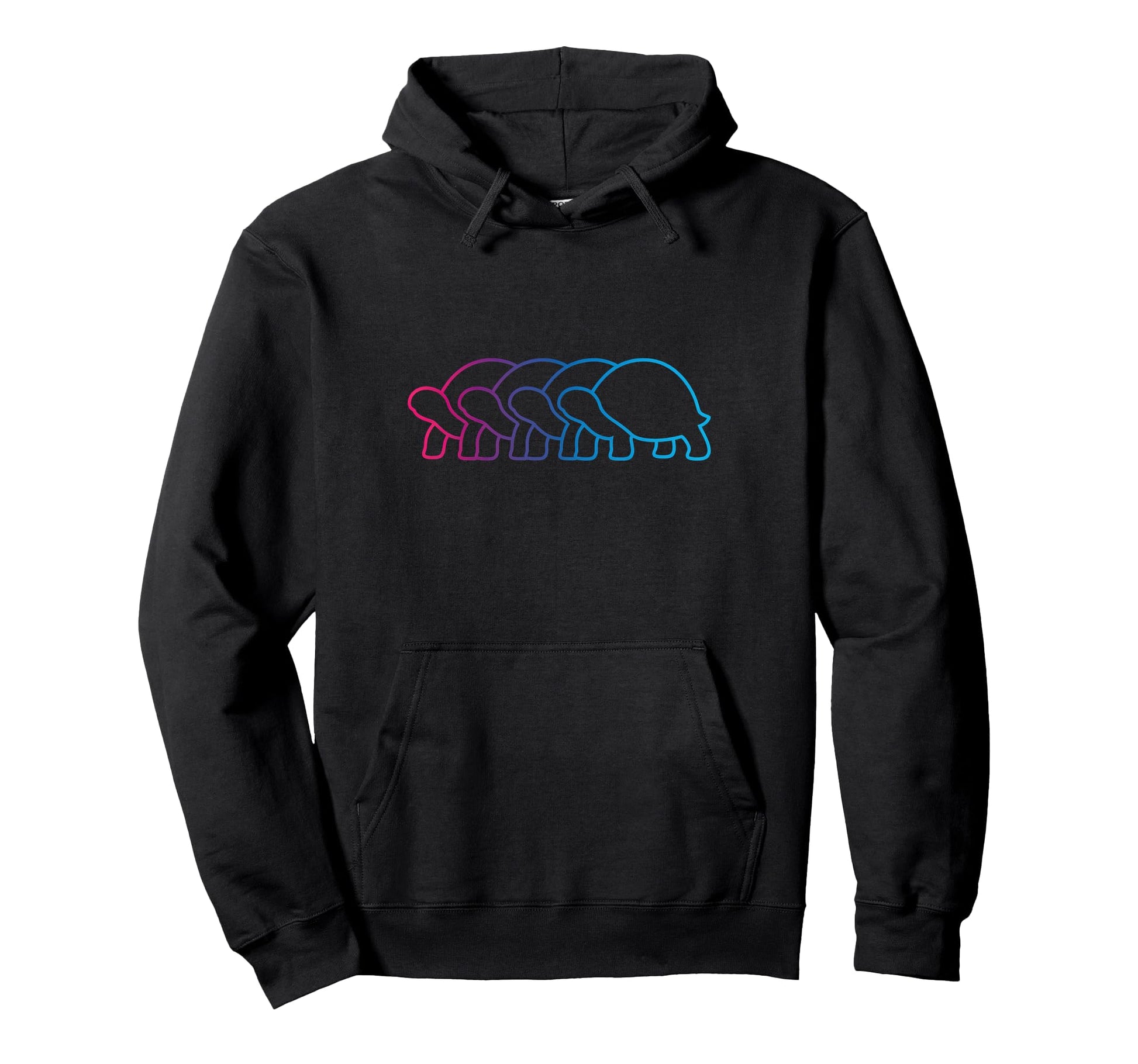 Tortoise Silhouette Synthwave Hoodie - Casual Everyday Wear for Adults - T-Shirt, Sweatshirt, Hoodie