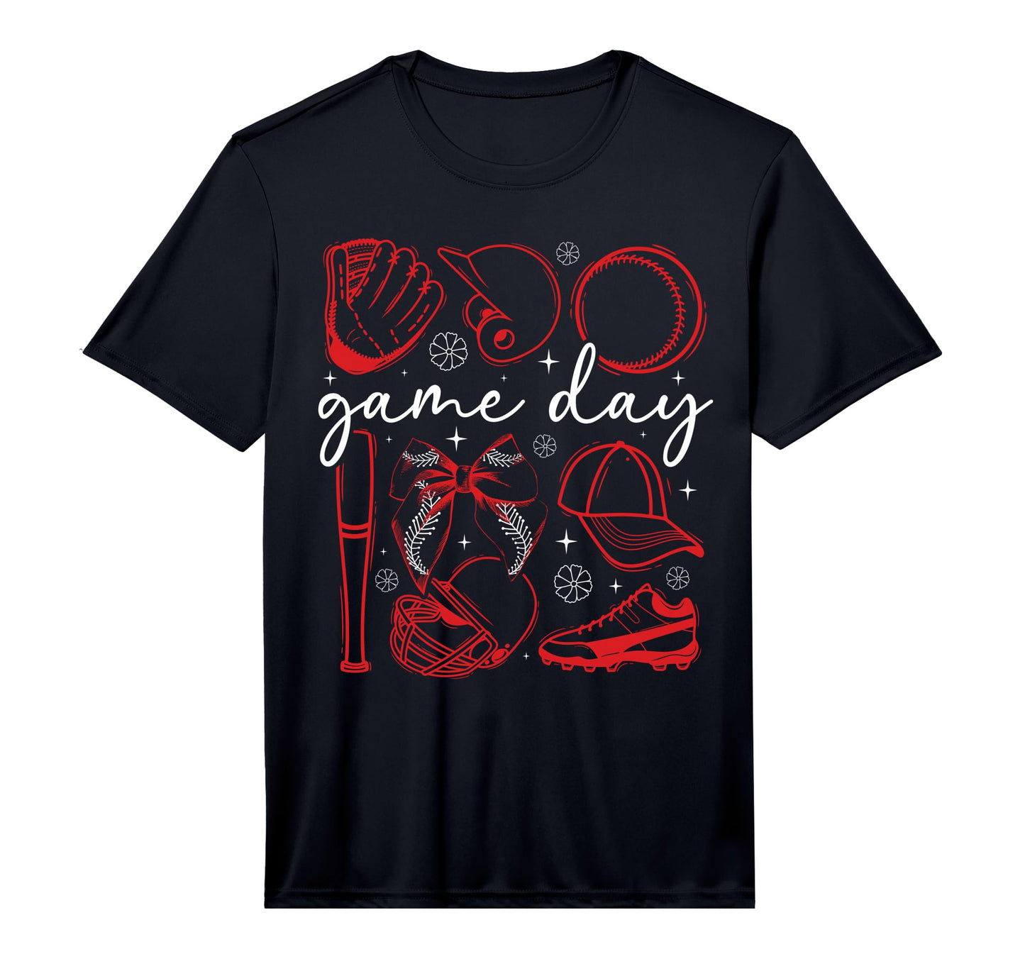 Baseball Game Day Coquette Game Day T-Shirt - Unique Graphic for Adults - T-Shirt, Sweatshirt, Hoodie