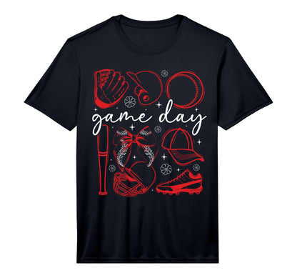 Baseball Game Day Coquette Game Day T-Shirt - Unique Graphic for Adults - T-Shirt, Sweatshirt, Hoodie
