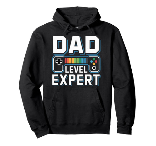 Gamer Dad Level Expert Father Gaming Hoodie - Trendy Graphic for Adults - T-Shirt, Sweatshirt, Hoodie