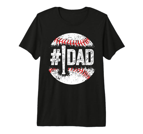 Mens Mens 1 Dad Baseball Number One T-Shirt - Fun Novelty Design Men Women - T-Shirt, Sweatshirt, Hoodie