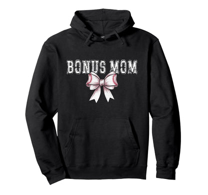 Coquette Baseball Bonus Mom Spirit Hoodie - Graphic Print Unisex - T-Shirt, Sweatshirt, Hoodie