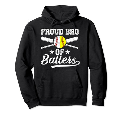 Proud Bro Ballers Baseball Softball Hoodie - Aesthetic Graphic Unisex - T-Shirt, Sweatshirt, Hoodie