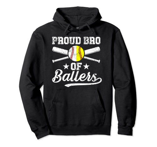 Proud Bro Ballers Baseball Softball Hoodie - Aesthetic Graphic Unisex - T-Shirt, Sweatshirt, Hoodie