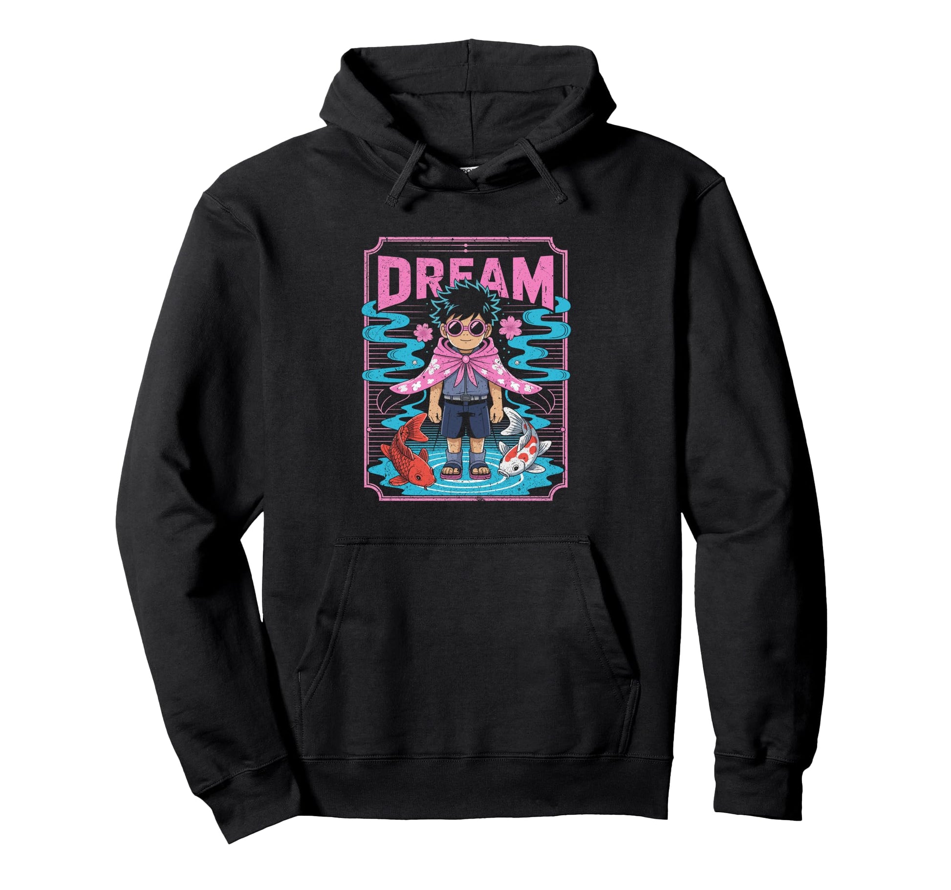 Dreamy Anime Koi Fish And Vaporwave Hoodie - Streetwear Style Unisex - T-Shirt, Sweatshirt, Hoodie
