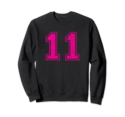 Number 11 Varsity Distressed Sport Sweatshirt - Custom Art Print Men Women - T-Shirt, Sweatshirt, Hoodie