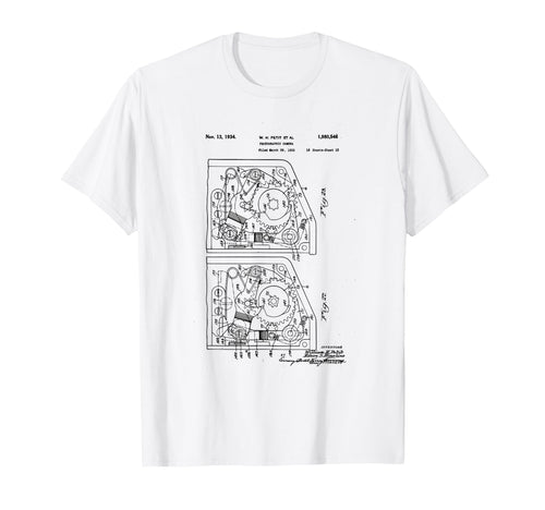Camera Photographic Patent 1934 Drawing T-Shirt - Unique Graphic for Adults - T-Shirt, Sweatshirt, Hoodie