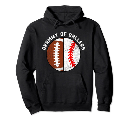 Grammy Ballers Funny Football Baseball Hoodie - Novelty Apparel Men Women - T-Shirt, Sweatshirt, Hoodie