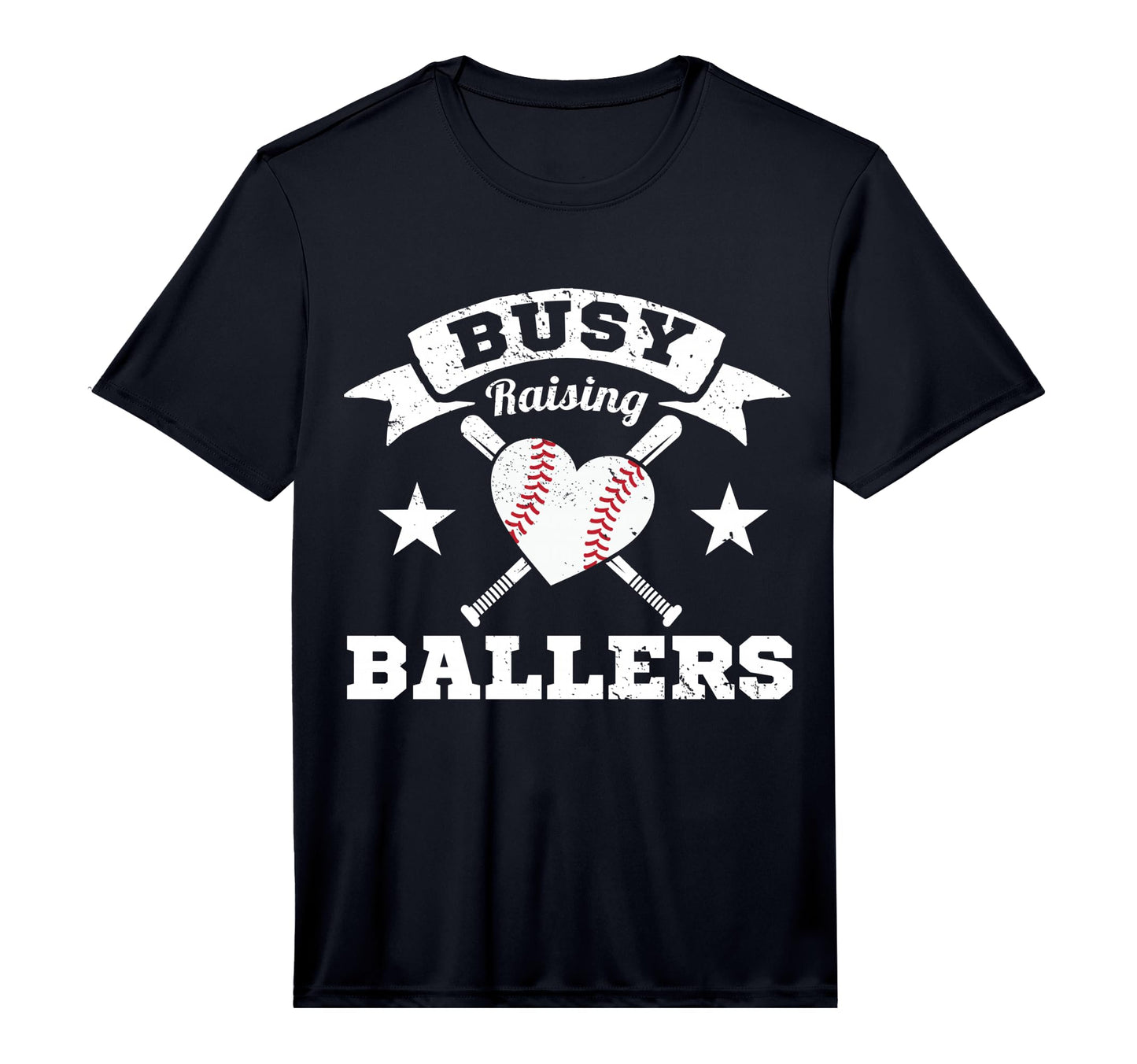 Busy Raising Ballers Baseball Heart T-Shirt - Trendy Graphic for Adults - T-Shirt, Sweatshirt, Hoodie