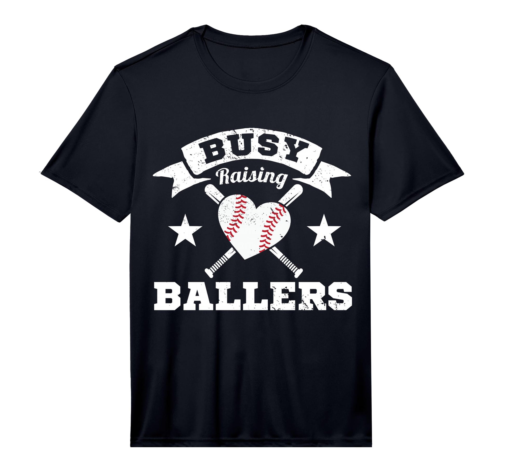 Busy Raising Ballers Baseball Heart T-Shirt - Trendy Graphic for Adults - T-Shirt, Sweatshirt, Hoodie