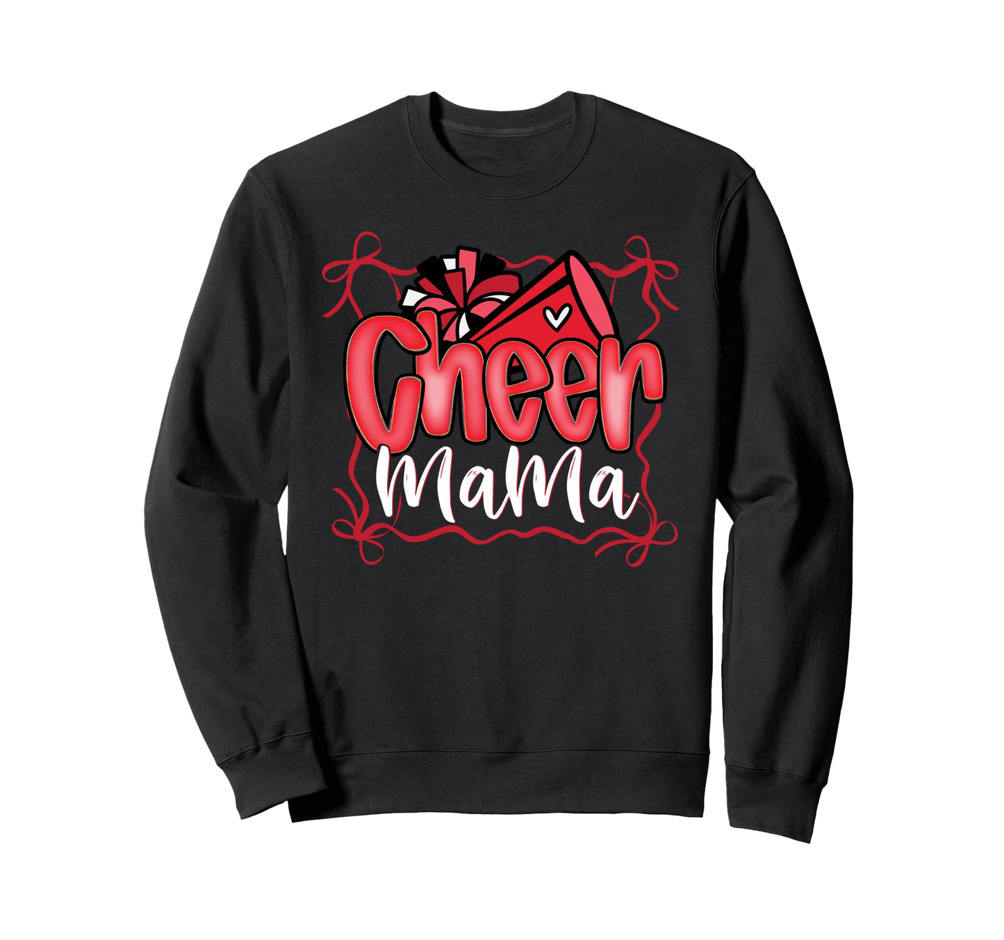 Red Black Coquette Pom Poms Bow Sweatshirt - Custom Art Print Men Women - T-Shirt, Sweatshirt, Hoodie