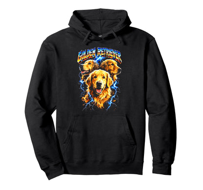 Golden Retriever Heavy Metal Rocker Hoodie - Minimalist Print Men Women - T-Shirt, Sweatshirt, Hoodie