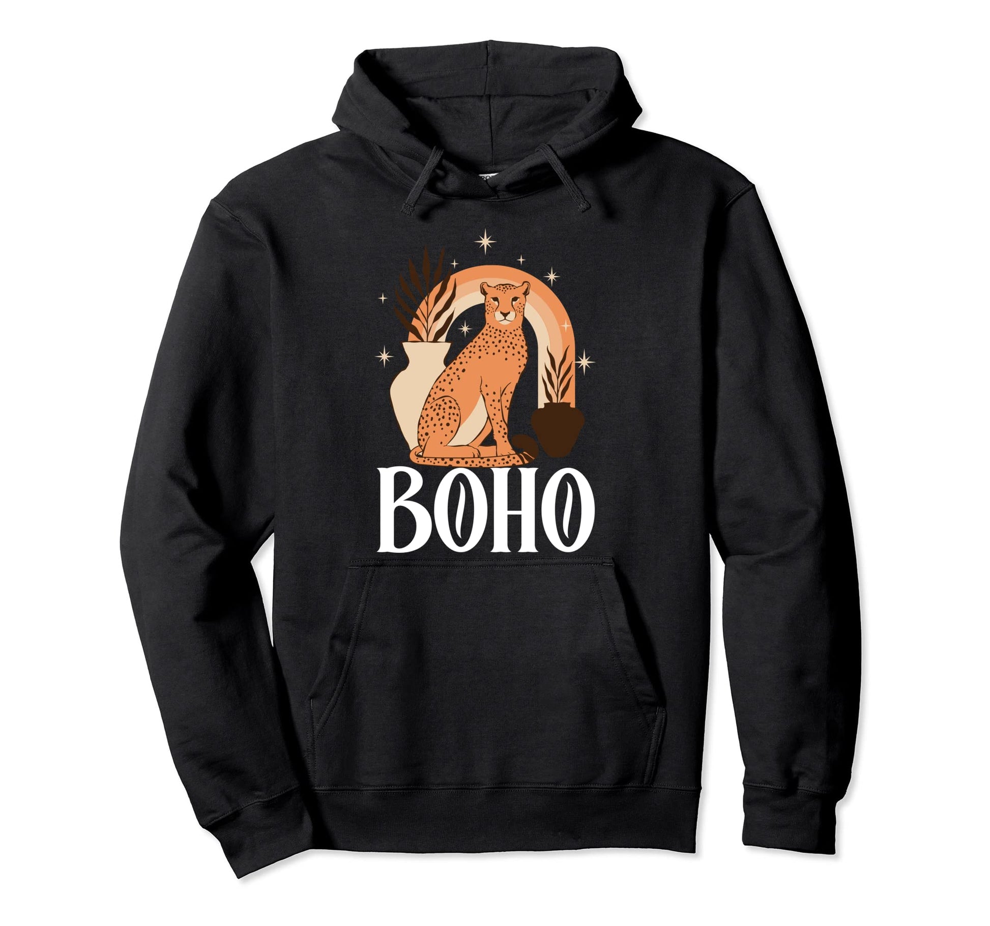 Cheetah Pattern Tiger Boho Bohemian Hoodie - Aesthetic Graphic for Adults - T-Shirt, Sweatshirt, Hoodie