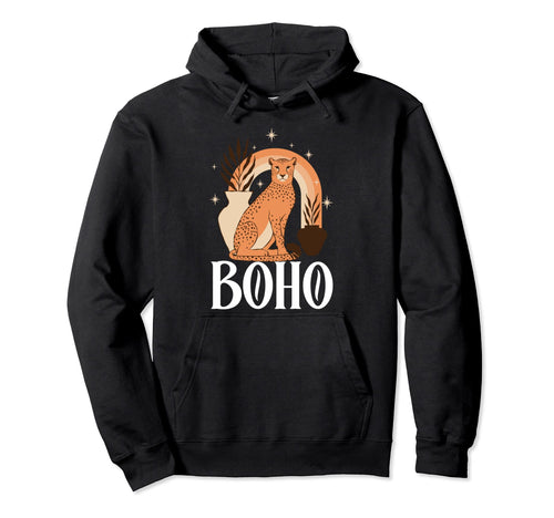 Cheetah Pattern Tiger Boho Bohemian Hoodie - Aesthetic Graphic for Adults - T-Shirt, Sweatshirt, Hoodie