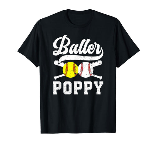Baller Poppy Proud Softball Baseball T-Shirt - Aesthetic Graphic Men Women - T-Shirt, Sweatshirt, Hoodie