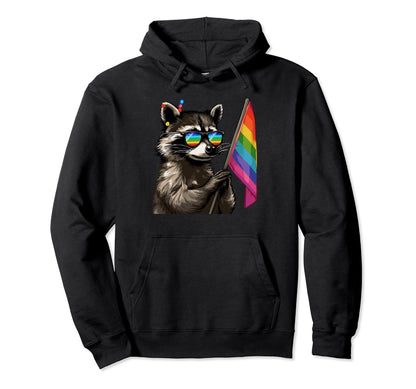 Funny Raccoon Sunglasses Summer Gift Hoodie - Minimalist Print Unisex - T-Shirt, Sweatshirt, Hoodie