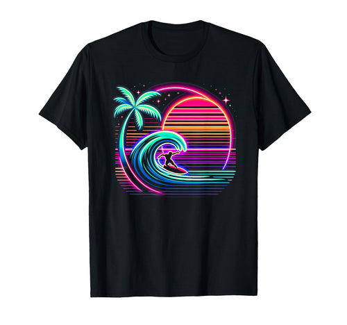 Surfer Vaporwave Aesthetic Beach T-Shirt - Graphic Print Men Women - T-Shirt, Sweatshirt, Hoodie
