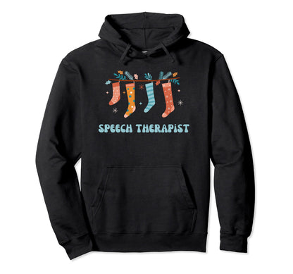 Speech Therapist Holidays Boho Groovy Hoodie - Graphic Print Men Women - T-Shirt, Sweatshirt, Hoodie