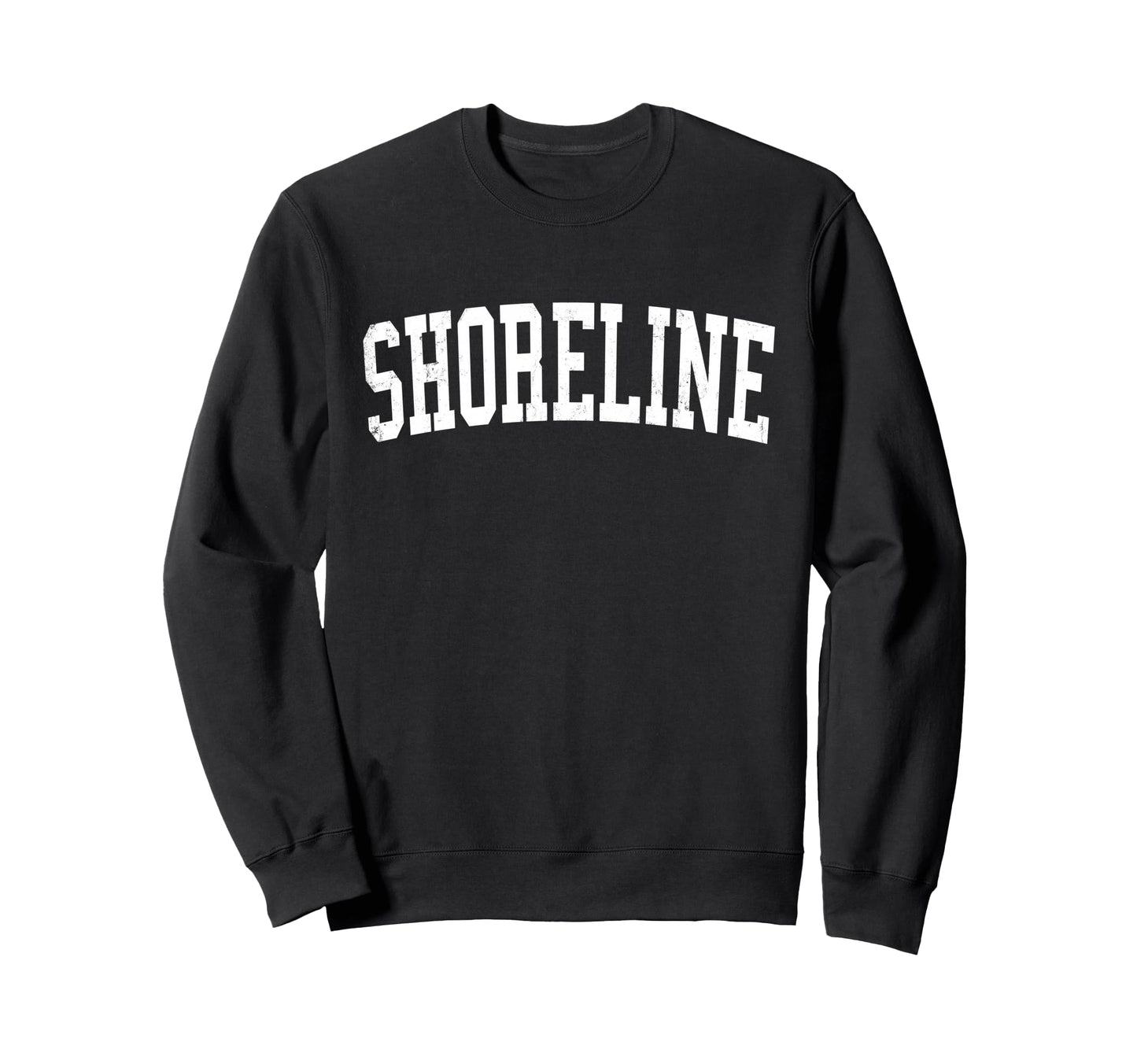 Shoreline Wa Distressed White Sweatshirt - Casual Everyday Wear Unisex - T-Shirt, Sweatshirt, Hoodie