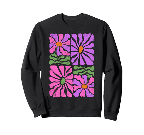 Boho Abstract Flowers Sweatshirt - Minimalist Print Unisex - T-Shirt, Sweatshirt, Hoodie