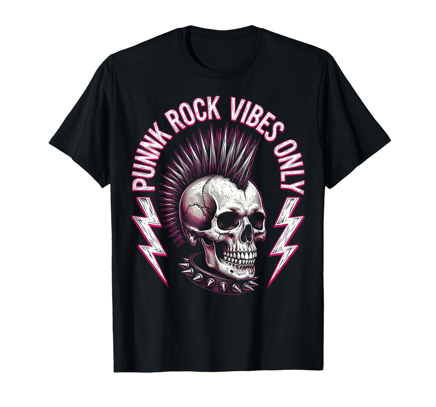 Punk Rock Vibes Only Bold Womens T-Shirt - Custom Art Print for Adults - T-Shirt, Sweatshirt, Hoodie
