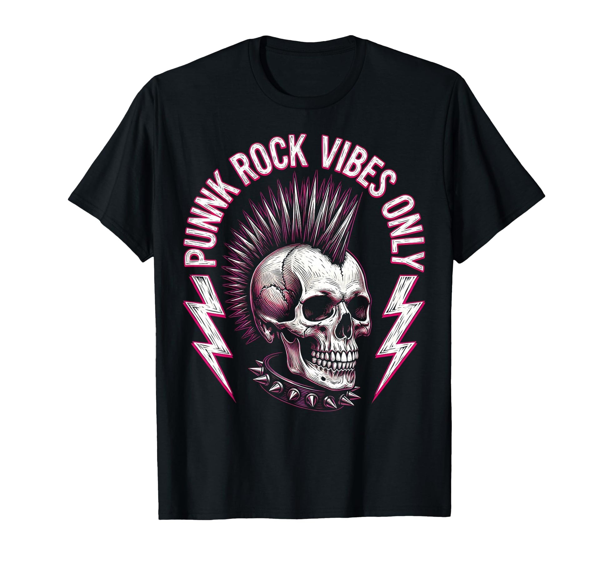 Punk Rock Vibes Only Bold Womens T-Shirt - Custom Art Print for Adults - T-Shirt, Sweatshirt, Hoodie