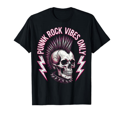 Punk Rock Vibes Only Bold Womens T-Shirt - Custom Art Print for Adults - T-Shirt, Sweatshirt, Hoodie