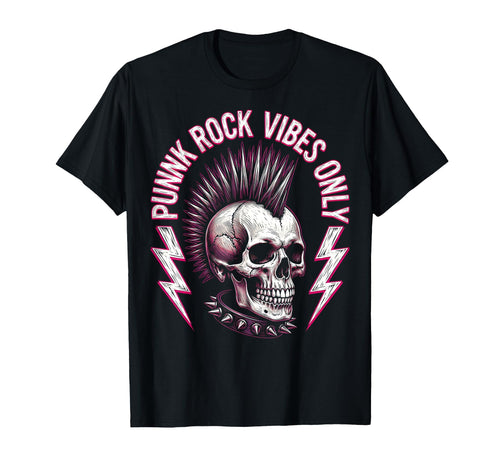 Punk Rock Vibes Only Bold Womens T-Shirt - Custom Art Print for Adults - T-Shirt, Sweatshirt, Hoodie