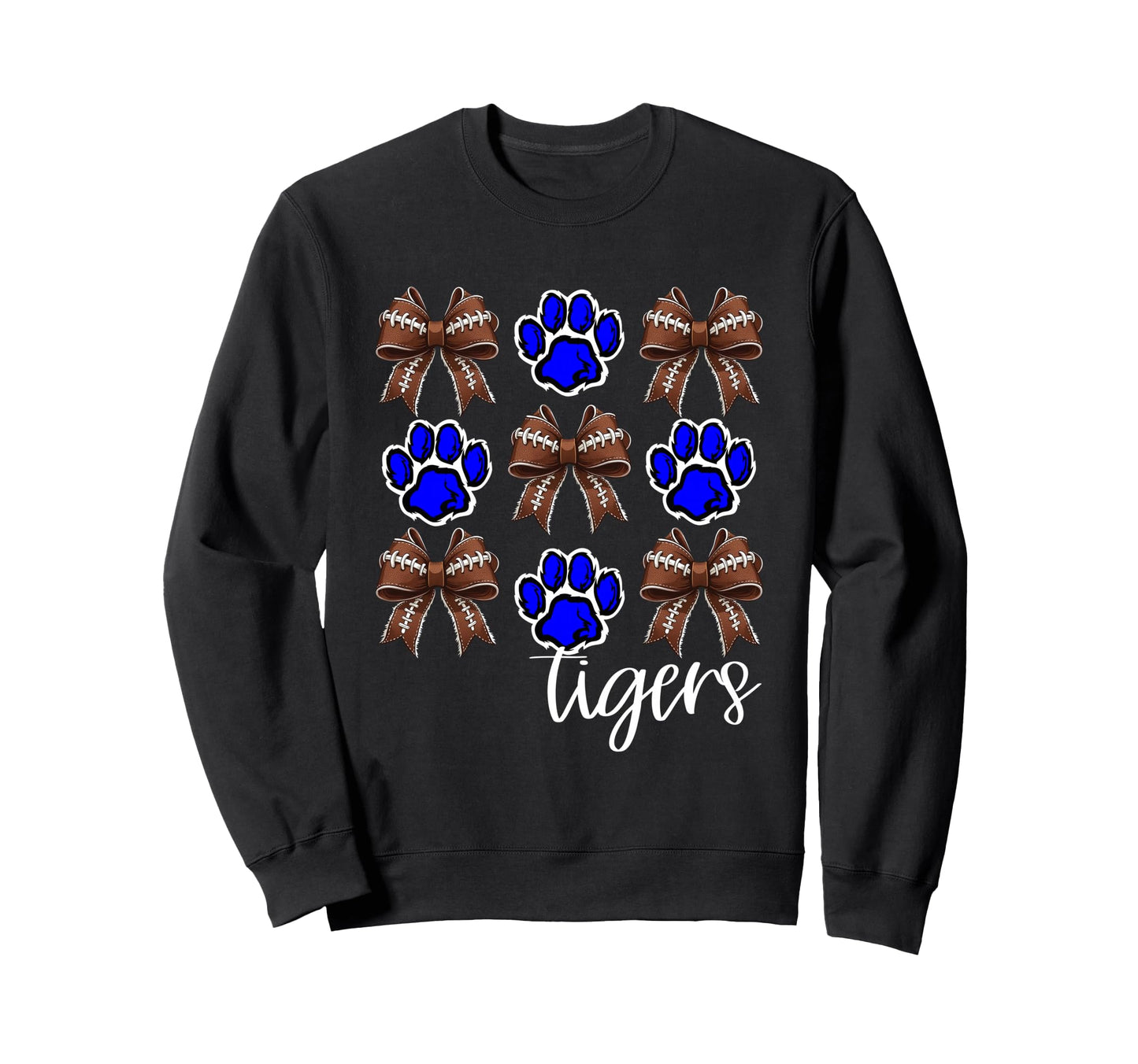 Tigers Football Mom Coquette Bows Game Sweatshirt - Trendy Graphic Unisex - T-Shirt, Sweatshirt, Hoodie