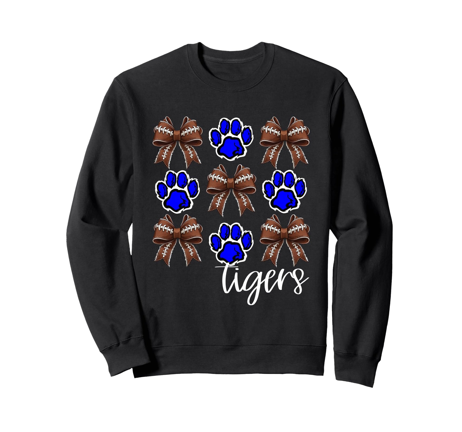 Tigers Football Mom Coquette Bows Game Sweatshirt - Trendy Graphic Unisex - T-Shirt, Sweatshirt, Hoodie