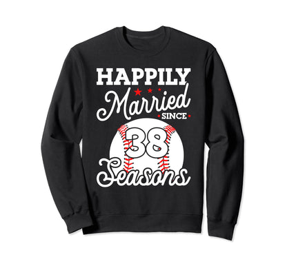 38Th Wedding Anniversary Baseball Sweatshirt - Custom Art Print Unisex - T-Shirt, Sweatshirt, Hoodie
