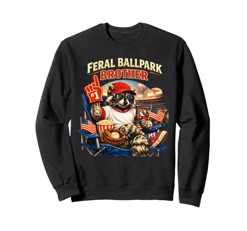 Raccoon And Scooter Feral Ballpark Sweatshirt - Custom Art Print Unisex - T-Shirt, Sweatshirt, Hoodie