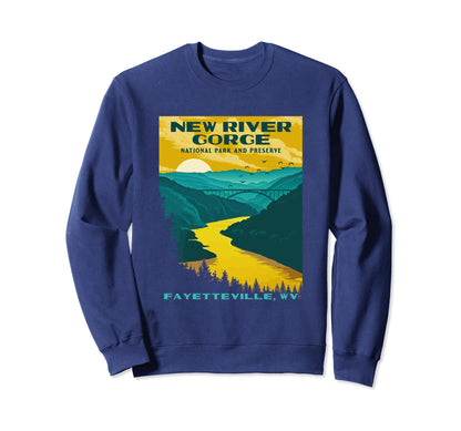 New River Gorge National Park Wpa Sweatshirt - Minimalist Print for Adults - T-Shirt, Sweatshirt, Hoodie
