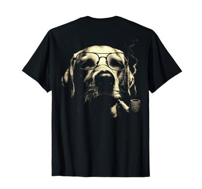 Labrador Retriever Glasses Smoking T-Shirt - Minimalist Print Men Women - T-Shirt, Sweatshirt, Hoodie
