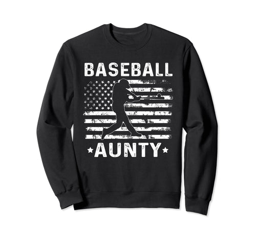 Baseball Aunty Aunt Usa Flag 4Th July Sweatshirt - Aesthetic Graphic Unisex - T-Shirt, Sweatshirt, Hoodie