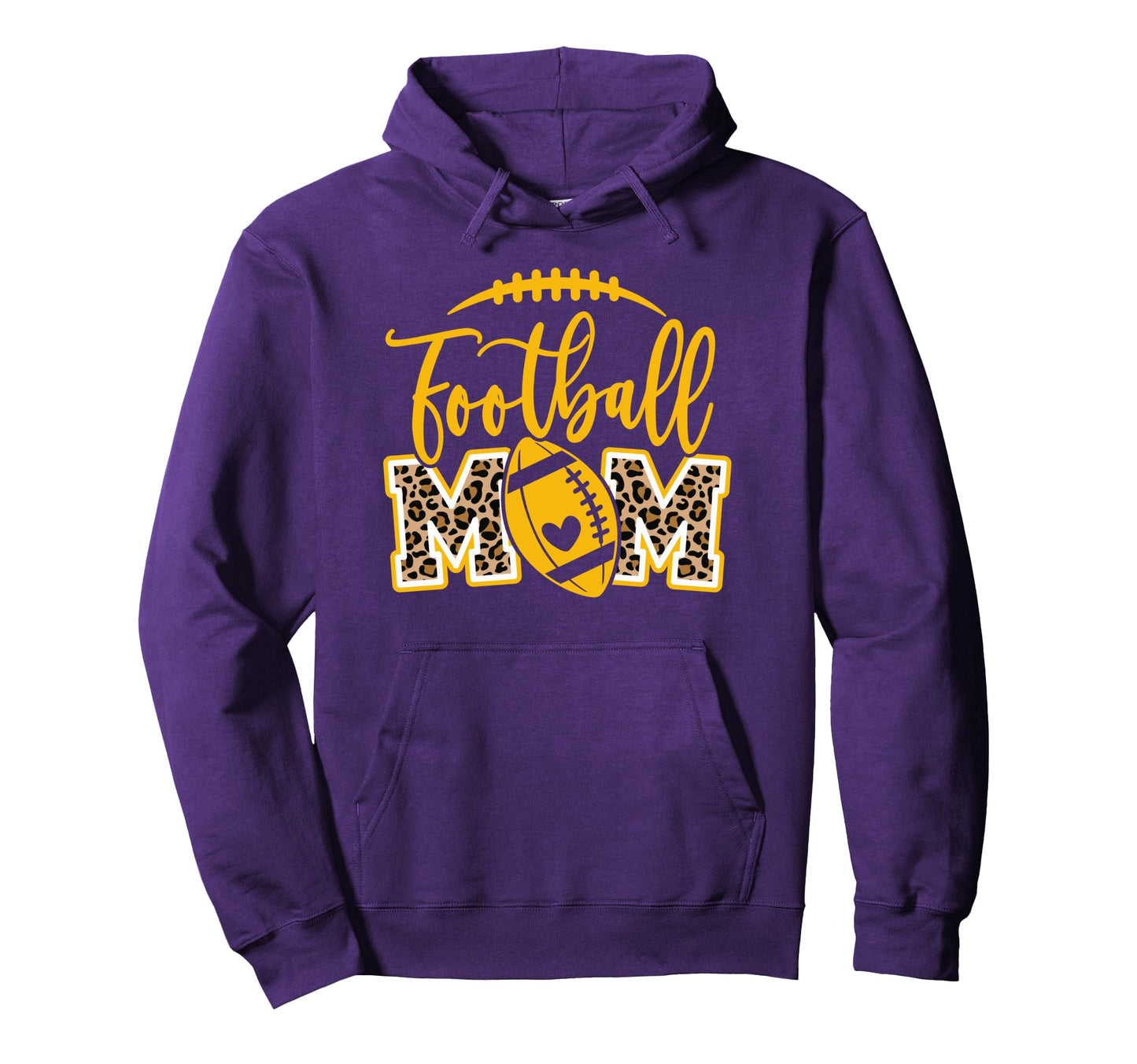 Game Day Leopard Purple And Yellow Hoodie - Novelty Apparel for Adults - T-Shirt, Sweatshirt, Hoodie