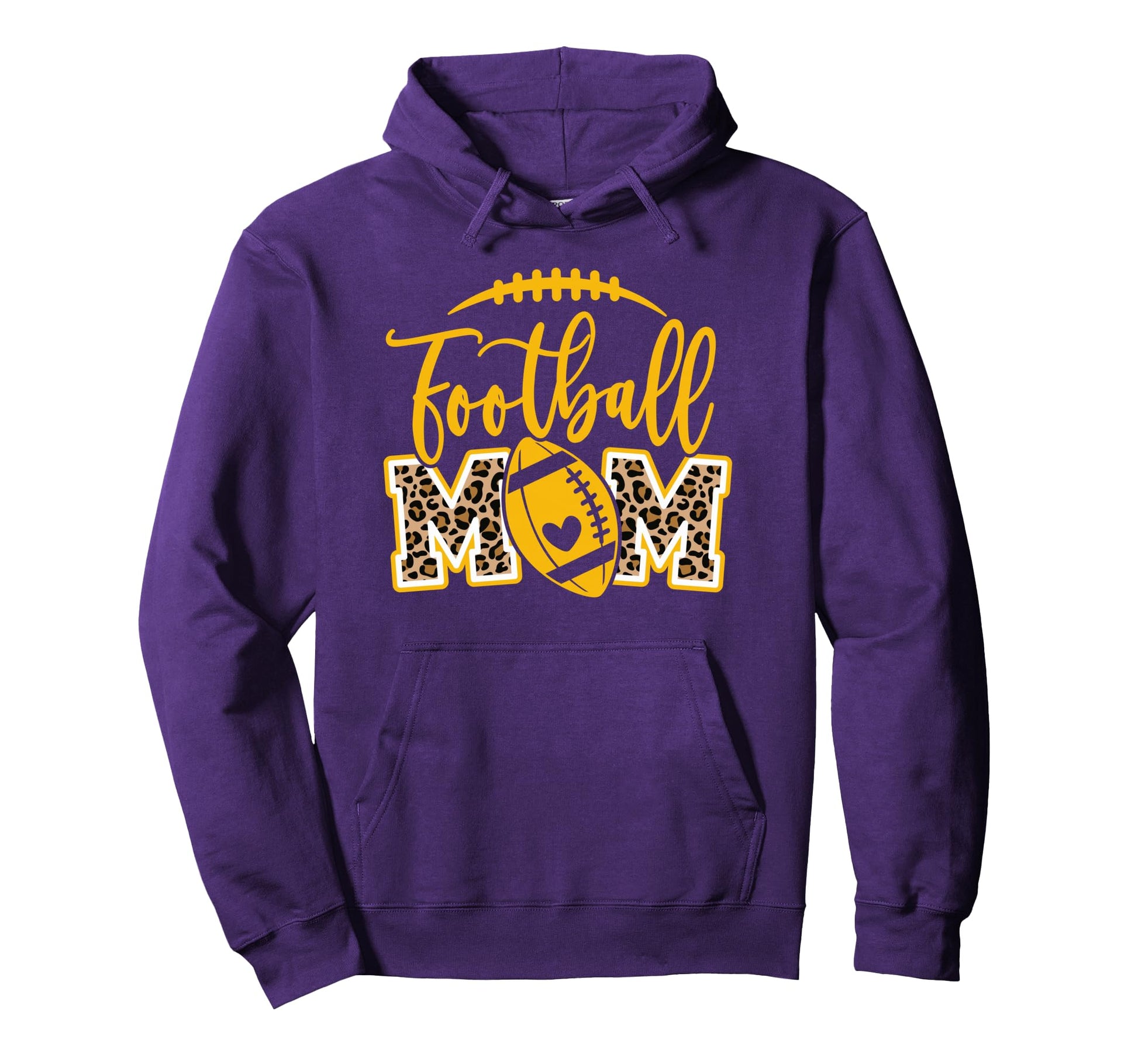 Game Day Leopard Purple And Yellow Hoodie - Novelty Apparel for Adults - T-Shirt, Sweatshirt, Hoodie