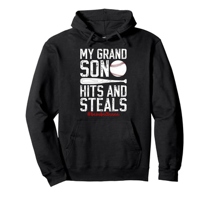 My Grandson Baseball Nana Baseball Player Hoodie - Unique Graphic Unisex - T-Shirt, Sweatshirt, Hoodie