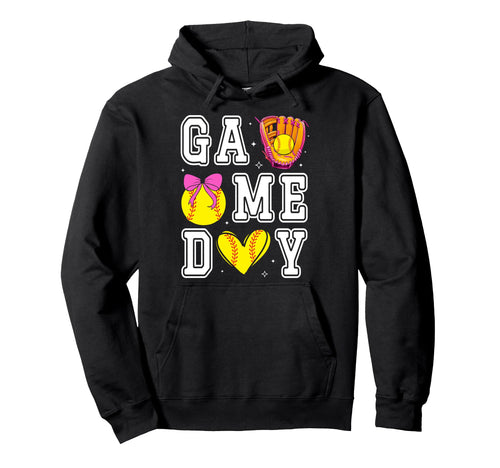 Softball Coquette Bow Softball Mom Hoodie - Custom Art Print Men Women - T-Shirt, Sweatshirt, Hoodie