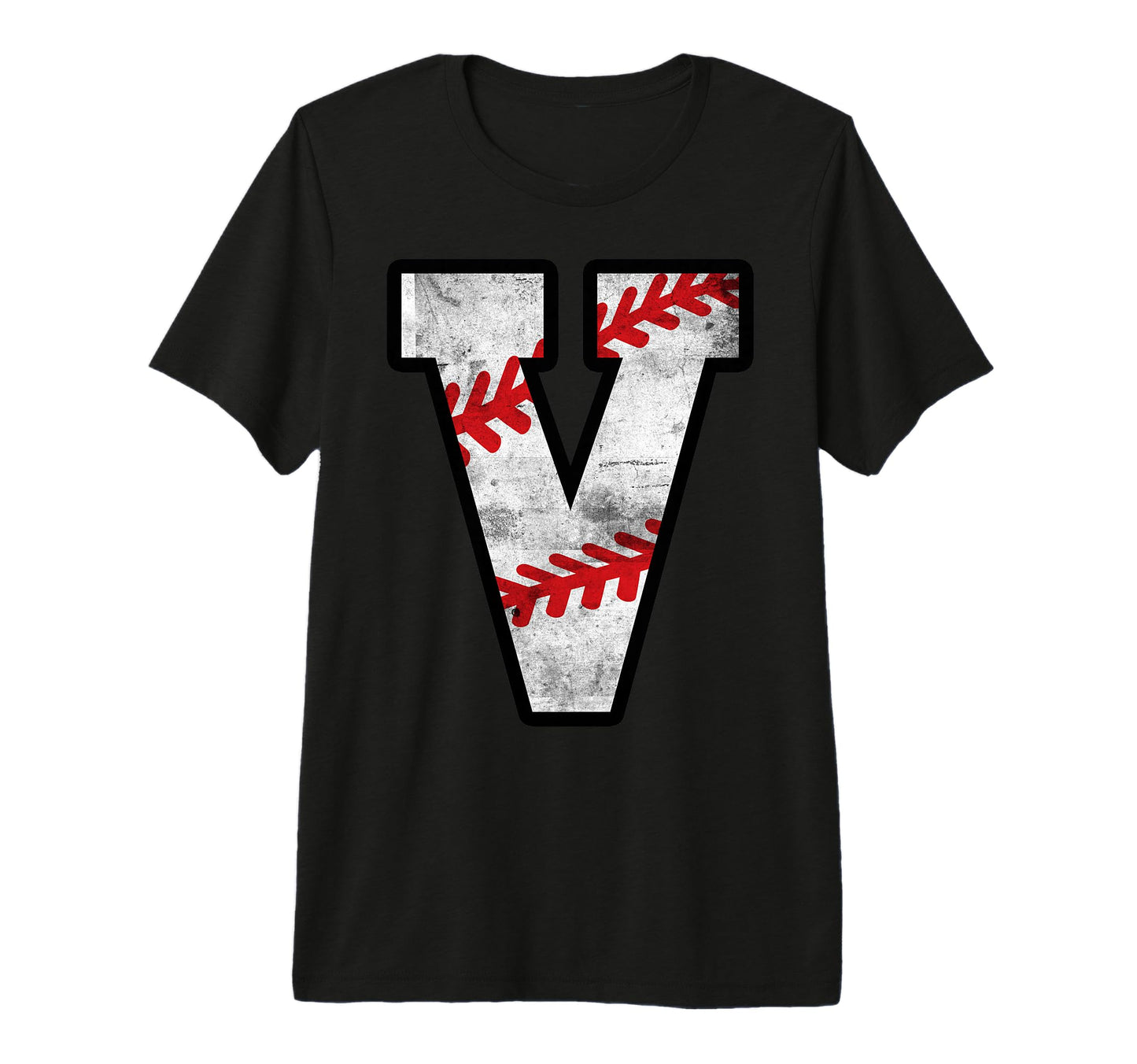 Distressed Baseball Letter V Tri Blend T-Shirt - Streetwear Style Unisex - T-Shirt, Sweatshirt, Hoodie