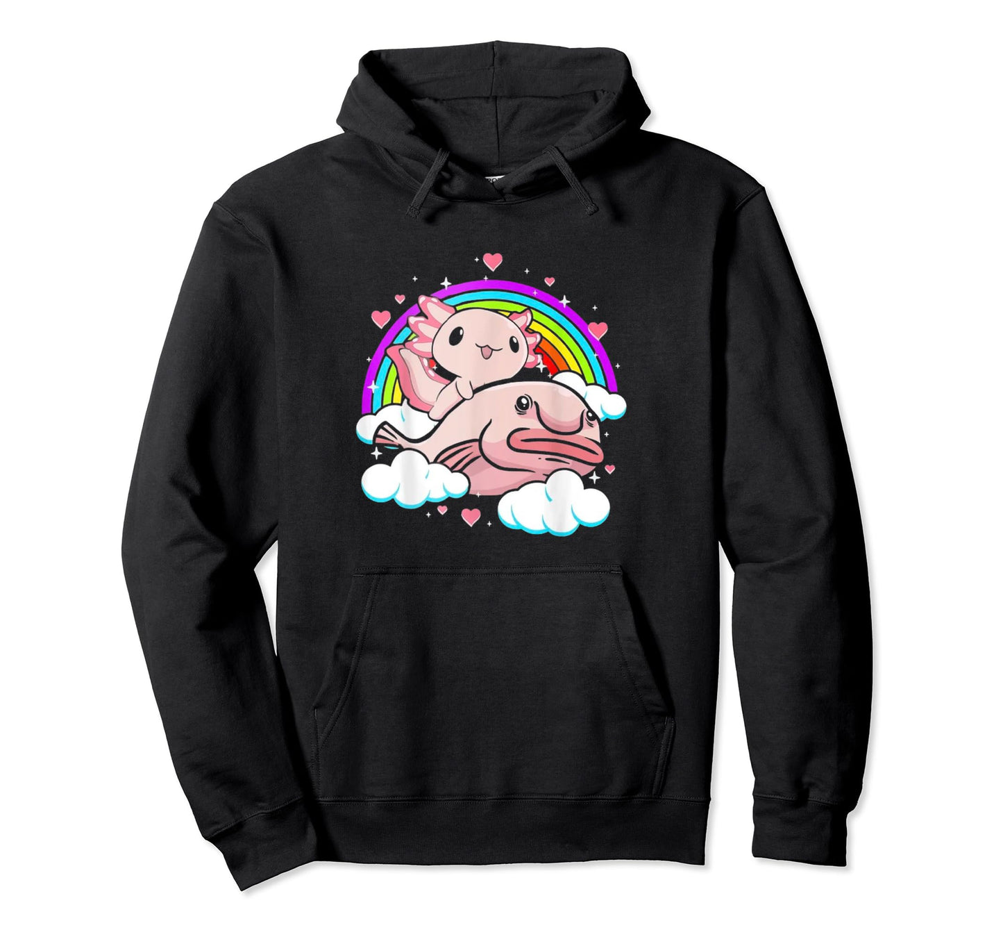 80S 90S Axolotl Rainbow Axolotl Hoodie - Graphic Print Men Women - T-Shirt, Sweatshirt, Hoodie