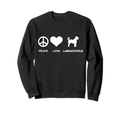 Peace Love Labradoodle Sweatshirt - Minimalist Print for Adults - T-Shirt, Sweatshirt, Hoodie