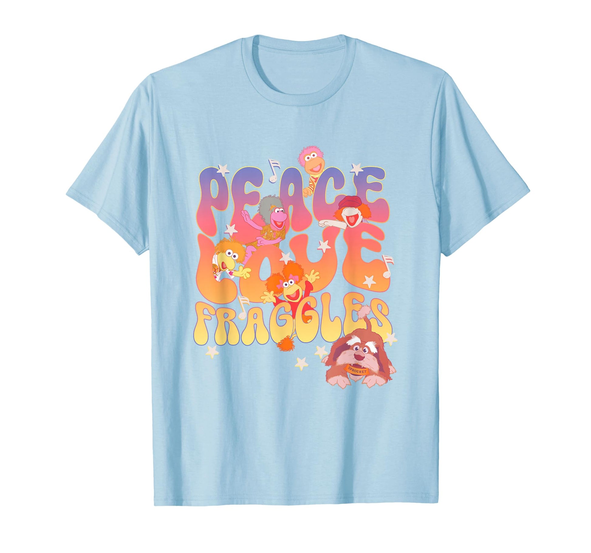 Fraggle Rock Peace Love Fraggle 60S T-Shirt - Custom Art Print for Adults - T-Shirt, Sweatshirt, Hoodie