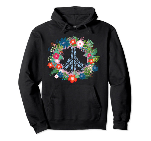 Peace Love Hippie Costume 60S 70S Hoodie - Fun Novelty Design for Adults - T-Shirt, Sweatshirt, Hoodie