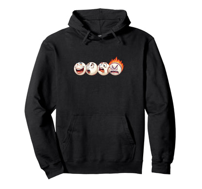 Funny Novelty Baseball Fan Happy Angry Hoodie - Streetwear Style Unisex - T-Shirt, Sweatshirt, Hoodie