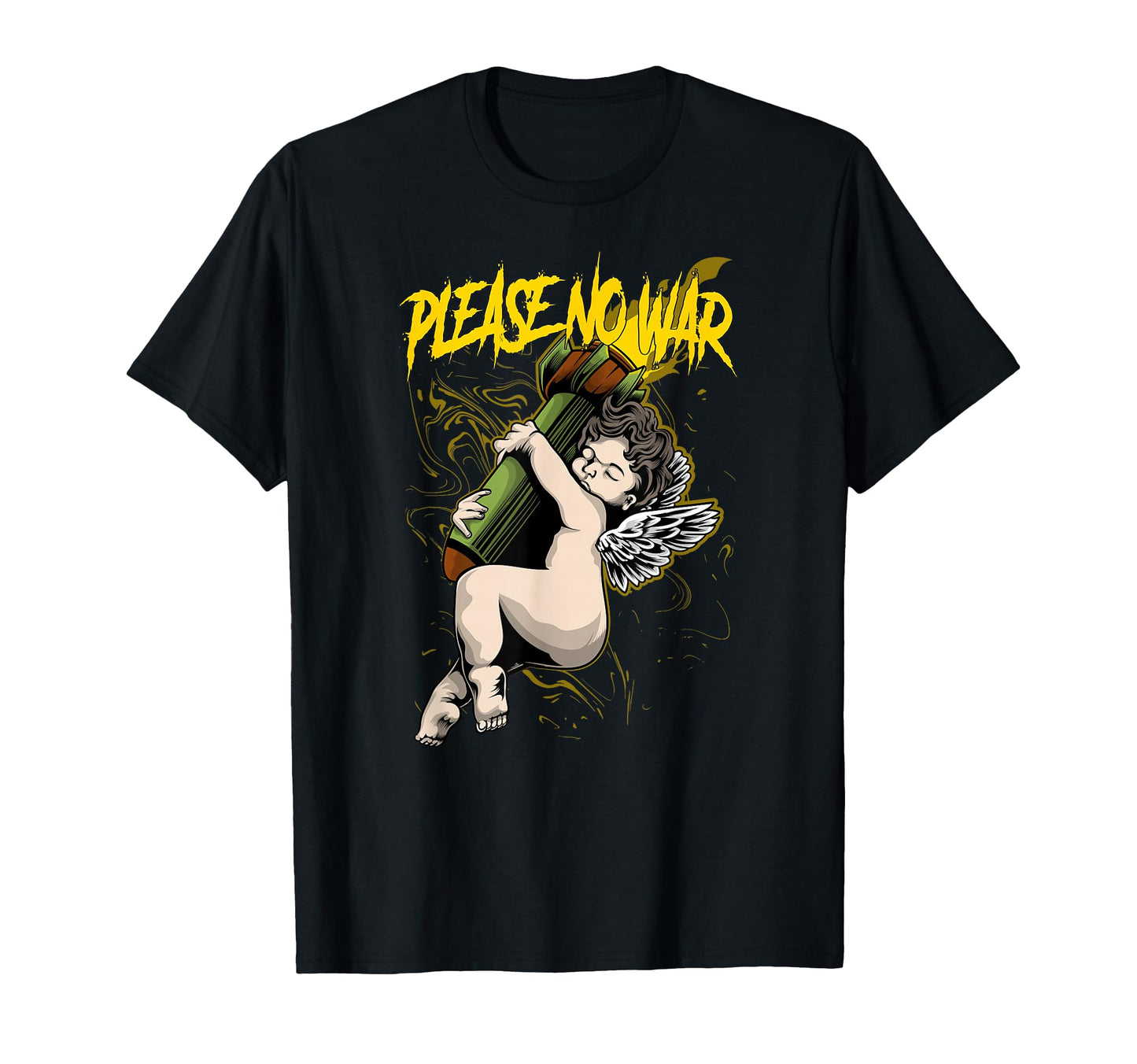 Please No War Angel Aesthetic Edgy T-Shirt - Custom Art Print Unisex - T-Shirt, Sweatshirt, Hoodie